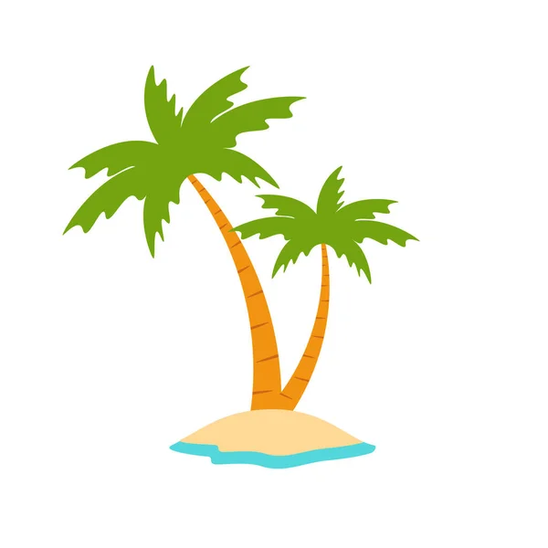 Kumsal Hindistan Cevizi Ağacı Deniz Kenarı Palmiyesi Hindistan Cevizi Ağacı — Stok Vektör