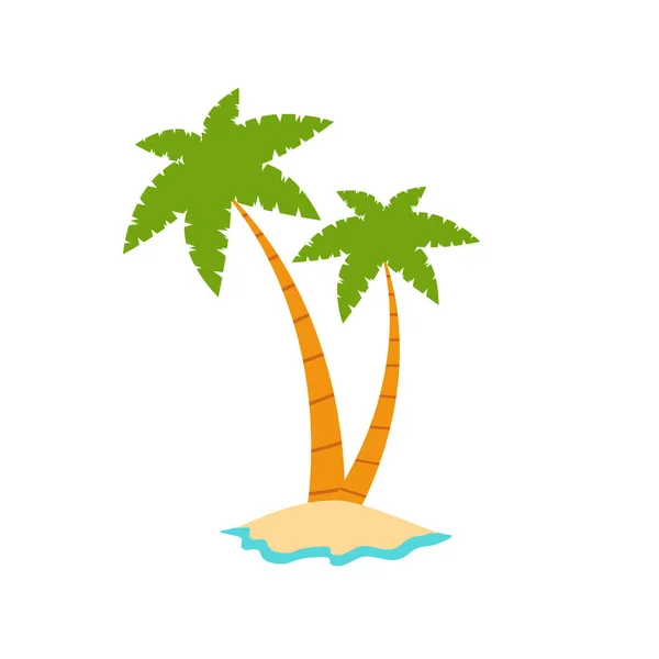 海滨椰子树 海滨棕榈树 椰子树或岛屿棕榈树 — 图库矢量图片