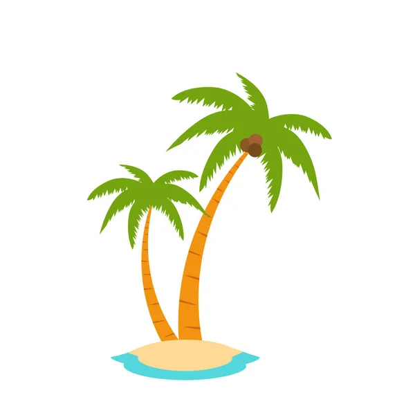 海滨椰子树 海滨棕榈树 椰子树或岛屿棕榈树 — 图库矢量图片