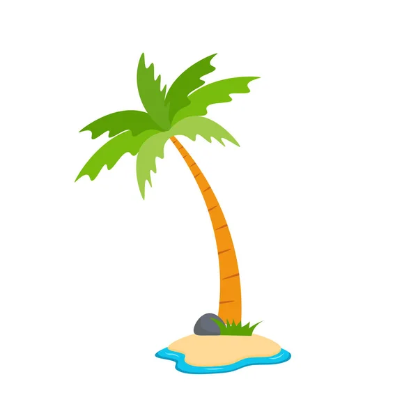 Пляжне Кокосове Дерево Приморська Пальма Кокосове Дерево Або Острівна Пальма — стоковий вектор