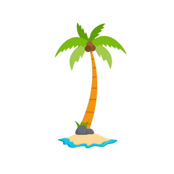 Beach Coconut Tree Seaside Palm Tree Coconut Tree Island Palm — Stock Vector