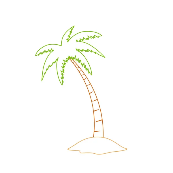 Beach Coconut Tree Seaside Palm Tree Coconut Tree Island Palm — Stockvector