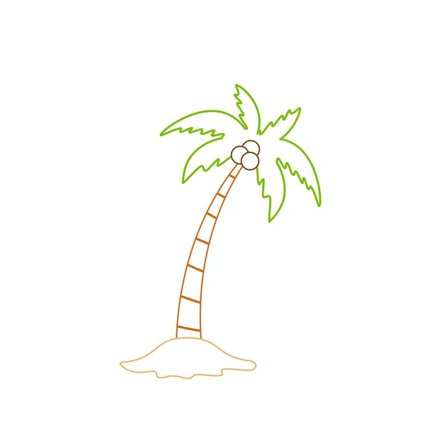 Plážový Kokosový Strom Přímořská Palma Kokosový Strom Nebo Ostrovní Palma — Stockový vektor