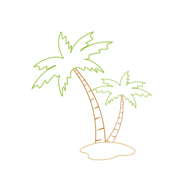 Beach Coconut Tree Seaside Palm Tree Coconut Tree Island Palm — Stockový vektor