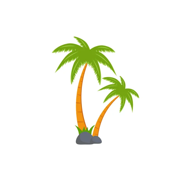 Пляжный Кокос Приморская Пальма Кокосовое Дерево Островная Пальма — стоковый вектор