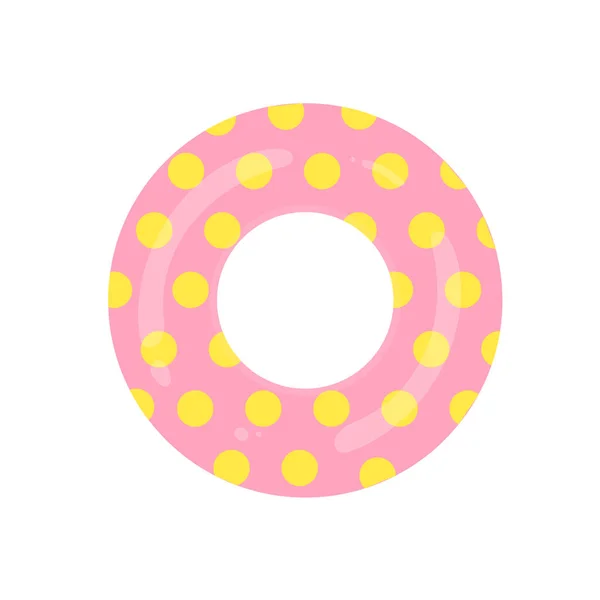 Aufblasbarer Ring Schwimmbadkreisel Spielzeug Donut Rettungsboje Strand — Stockvektor