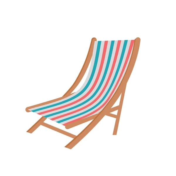 海滩伞和海滩椅隔离 — 图库矢量图片