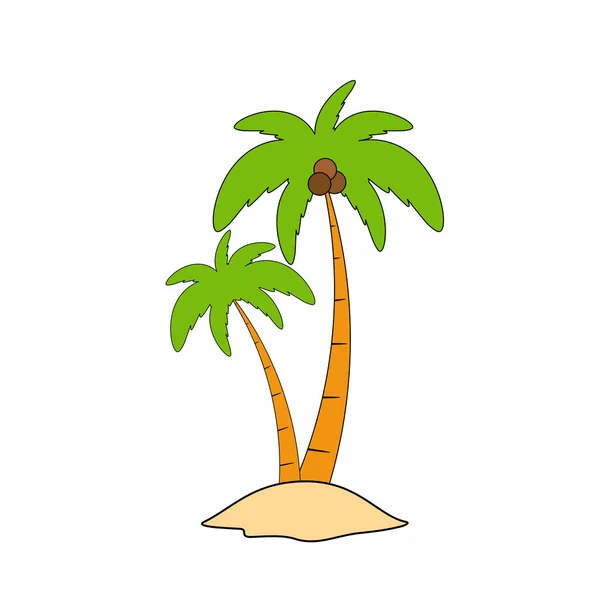 Пляжный Кокос Приморская Пальма Кокосовое Дерево Островная Пальма Стоковая Иллюстрация