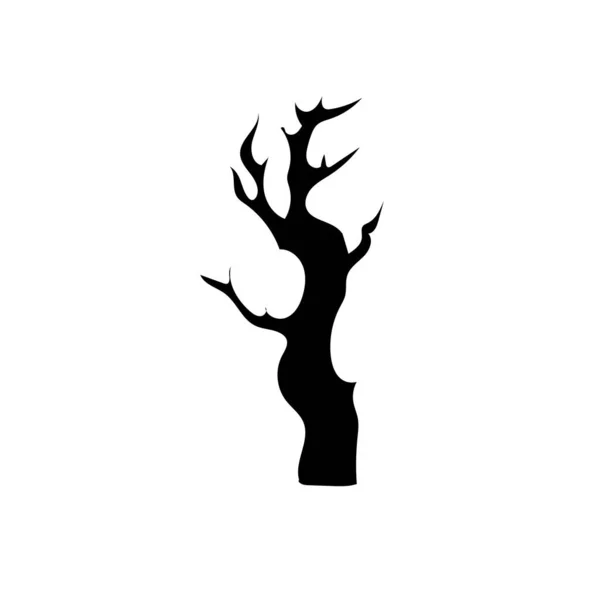 Страшное Жуткое Дерево Привидениями Сезон Хэллоуина — стоковый вектор