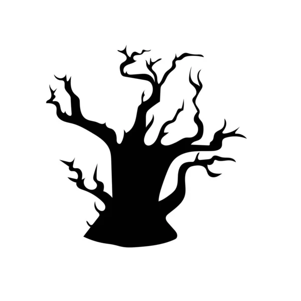 Страшное Жуткое Дерево Привидениями Сезон Хэллоуина — стоковый вектор
