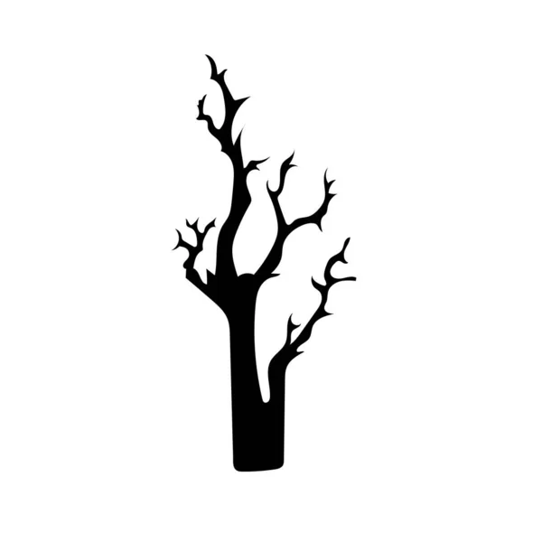 Assustador Assustador Árvore Assombrada Temporada Halloween —  Vetores de Stock