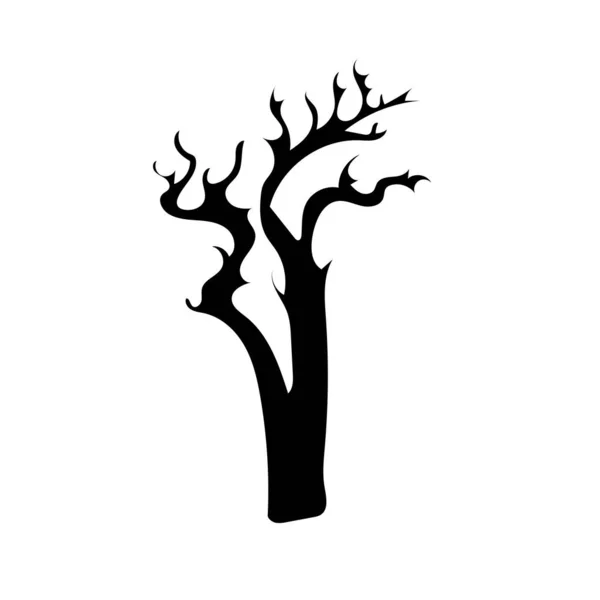 Cadılar Bayramı Sezonunda Korkunç Ürkütücü Perili Ağaç — Stok Vektör