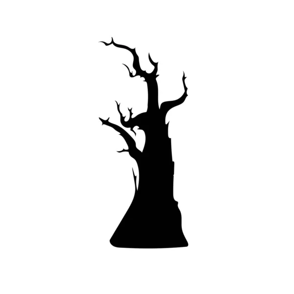 ハロウィンシーズンに恐ろしいと不気味な幽霊の木 — ストックベクタ