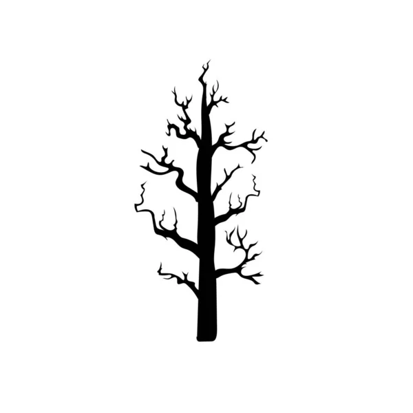 Assustador Assustador Árvore Assombrada Temporada Halloween — Vetor de Stock