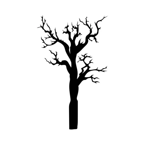 Τρομακτικό Και Ανατριχιαστικό Στοιχειωμένο Δέντρο Την Εποχή Του Halloween — Διανυσματικό Αρχείο