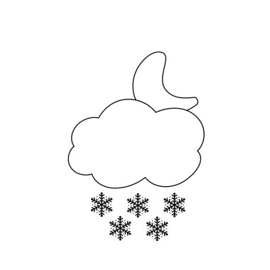 Hava durumu ikonu güneş yağmuru çiğ taneleri kar bulutu gece gökyüzü tahmini