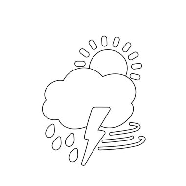 Hava durumu ikonu güneş yağmuru çiğ taneleri kar bulutu gece gökyüzü tahmini