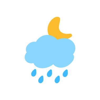 Hava durumu ikonu güneş yağmuru çiğ taneleri kar bulutu gece gökyüzü tahmini