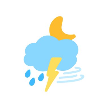 Hava durumu ikonu güneş yağmuru çiğ taneleri kar bulutu gece gökyüzü tahmini