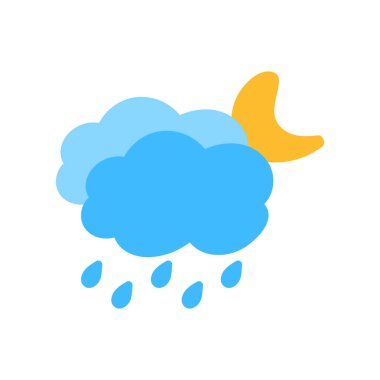 Hava durumu ikonu güneş yağmuru çiğ taneleri kar bulutu gece gökyüzü tahmini