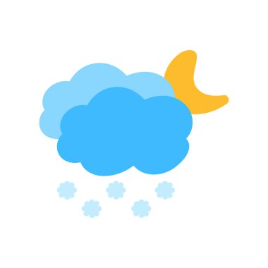 Hava durumu ikonu güneş yağmuru çiğ taneleri kar bulutu gece gökyüzü tahmini