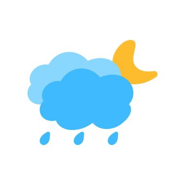 Hava durumu ikonu güneş yağmuru çiğ taneleri kar bulutu gece gökyüzü tahmini