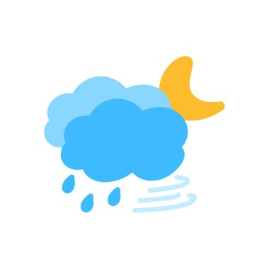 Hava durumu ikonu güneş yağmuru çiğ taneleri kar bulutu gece gökyüzü tahmini