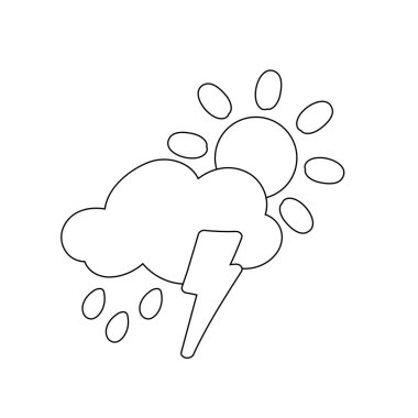 Hava durumu ikonu güneş yağmuru çiğ taneleri kar bulutu gece gökyüzü tahmini