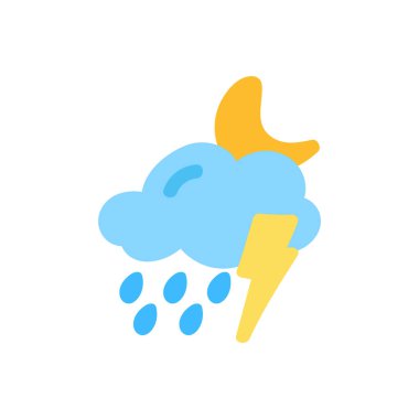 Hava durumu ikonu güneş yağmuru çiğ taneleri kar bulutu gece gökyüzü tahmini