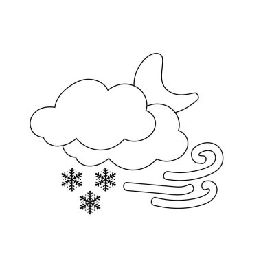 Hava durumu ikonu güneş yağmuru çiğ taneleri kar bulutu gece gökyüzü tahmini