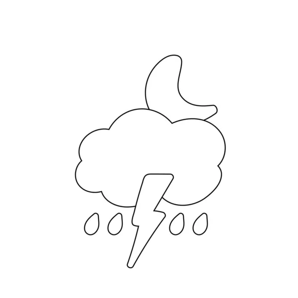 天气图标设置太阳雨雷暴露珠风雪云彩夜空预报 — 图库矢量图片