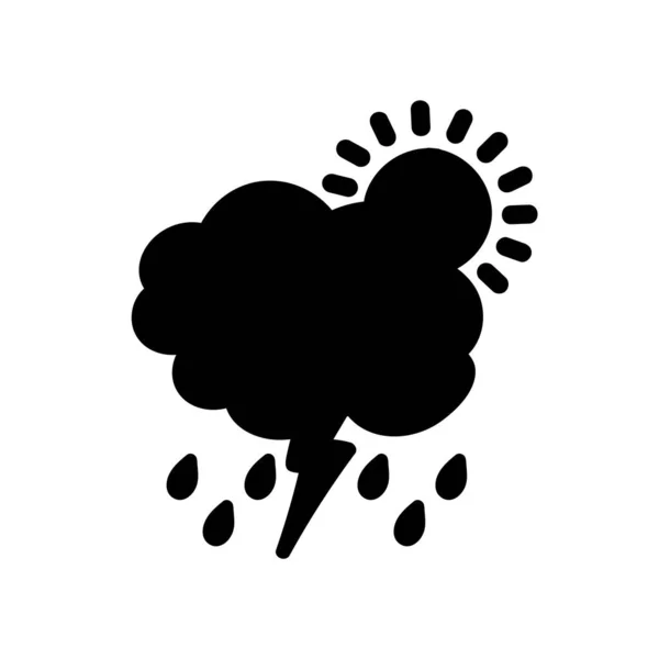 Pogoda Ikona Ustawiony Słońce Deszcz Burza Rosa Wiatr Śnieg Chmura — Wektor stockowy