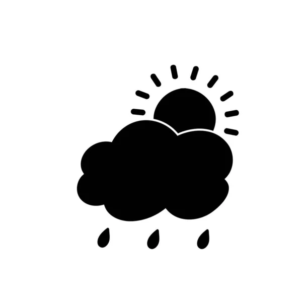 Ikon Cuaca Mengatur Hujan Matahari Badai Embun Angin Salju Langit - Stok Vektor