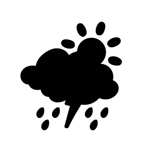 Icona Meteo Tramonta Sole Pioggia Temporale Rugiada Vento Neve Nube — Vettoriale Stock