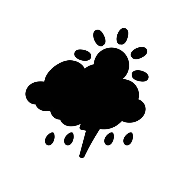 Εικονίδιο Καιρού Που Βροχής Ήλιος Καταιγίδα Δροσιά Άνεμος Χιόνι Σύννεφο — Διανυσματικό Αρχείο