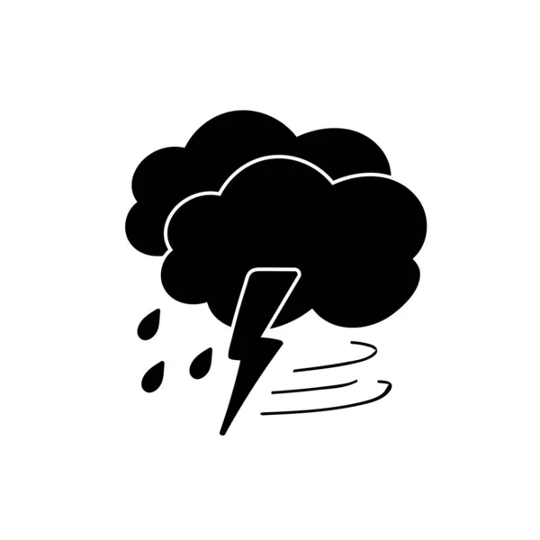 Εικονίδιο Καιρού Που Βροχής Ήλιος Καταιγίδα Δροσιά Άνεμος Χιόνι Σύννεφο Εικονογράφηση Αρχείου
