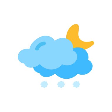 Hava durumu ikonu güneş yağmuru çiğ taneleri kar bulutu gece gökyüzü tahmini