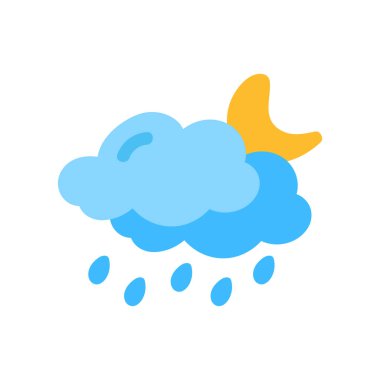 Hava durumu ikonu güneş yağmuru çiğ taneleri kar bulutu gece gökyüzü tahmini