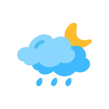 Hava durumu ikonu güneş yağmuru çiğ taneleri kar bulutu gece gökyüzü tahmini