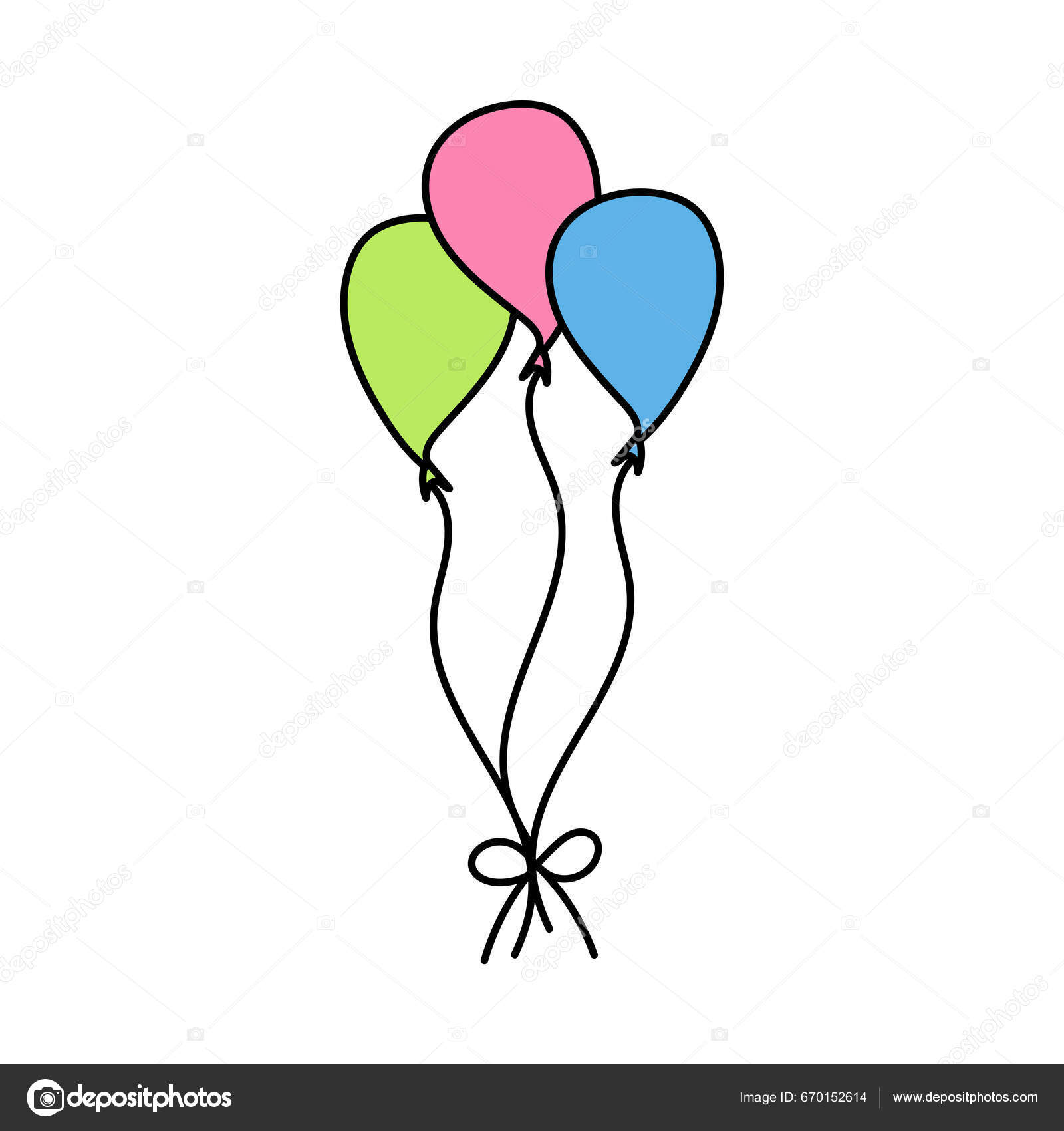 Balón Kresleném Stylu Balónky Narozeninám Večírkům Balónky Létají Laně  Koule Stock Vector od © thipftisland 670152614