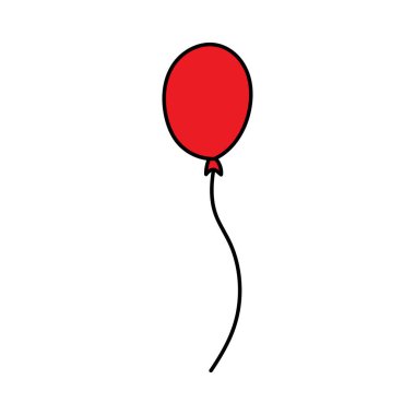 Doğum günlerinde balon tarzı balonlar ve partiler için balonlar ip ile uçar. beyaz arkaplanda izole edilmiş toplar. Kutlamalar ve kutlamalar için düz simgeler.