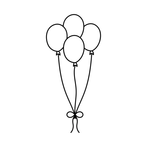 Ballong Tecknad Stil Ballonger För Födelsedagar Och Fester Ballonger Flyga — Stock vektor