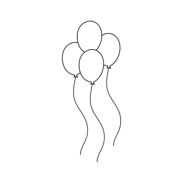 Ballong Tecknad Stil Ballonger För Födelsedagar Och Fester Ballonger Flyga — Stock vektor