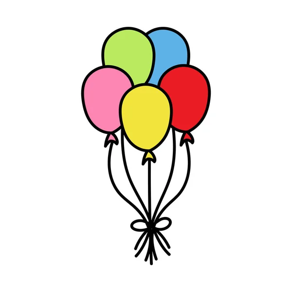 Ballon Cartoon Stijl Ballonnen Voor Verjaardagen Feesten Ballonnen Vliegen Met — Stockvector