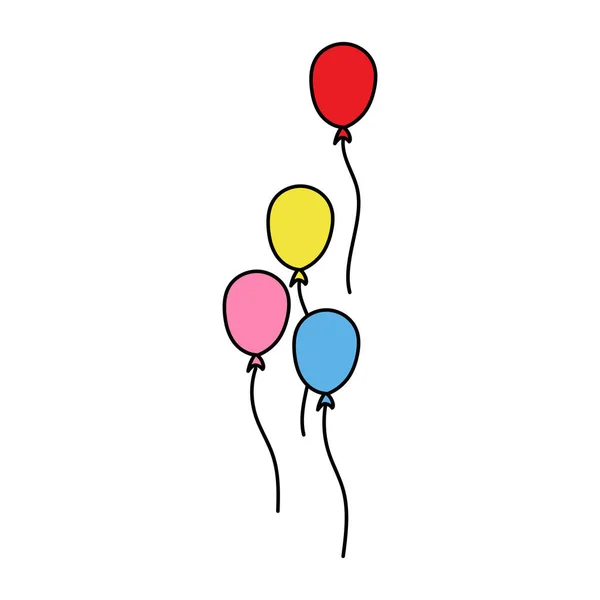 Balon Kreskówkowym Stylu Balony Urodziny Przyjęcia Balony Latają Linie Kule — Wektor stockowy