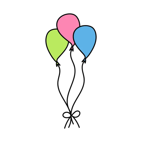 Balão Estilo Dos Desenhos Animados Balões Para Aniversários Festas Balões — Vetor de Stock