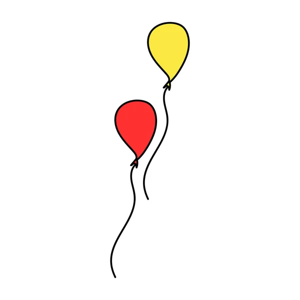 Balão Estilo Dos Desenhos Animados Balões Para Aniversários Festas Balões — Vetor de Stock