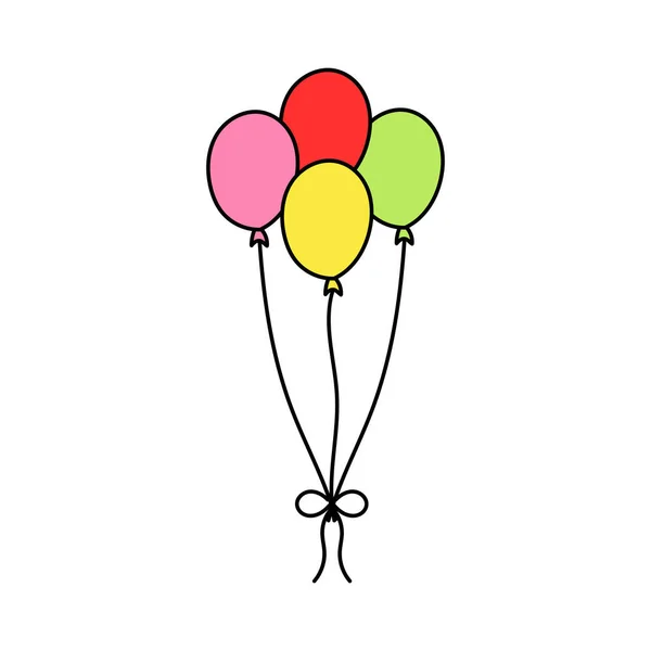 Ballon Cartoon Stijl Ballonnen Voor Verjaardagen Feesten Ballonnen Vliegen Met — Stockvector