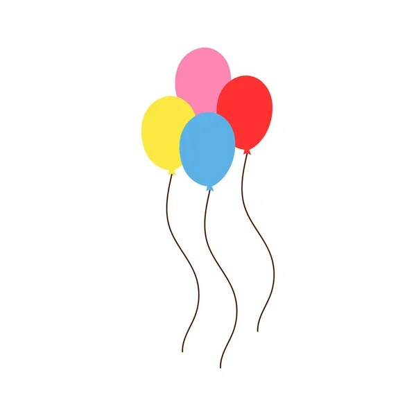 Balloon Cartoon Style Balloons Birthdays Parties Balloons Fly Rope Balls — Stock Vector
