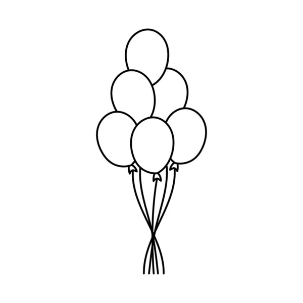 Doğum Günlerinde Balon Tarzı Balonlar Partiler Için Balonlar Ile Uçar Telifsiz Stok Vektörler